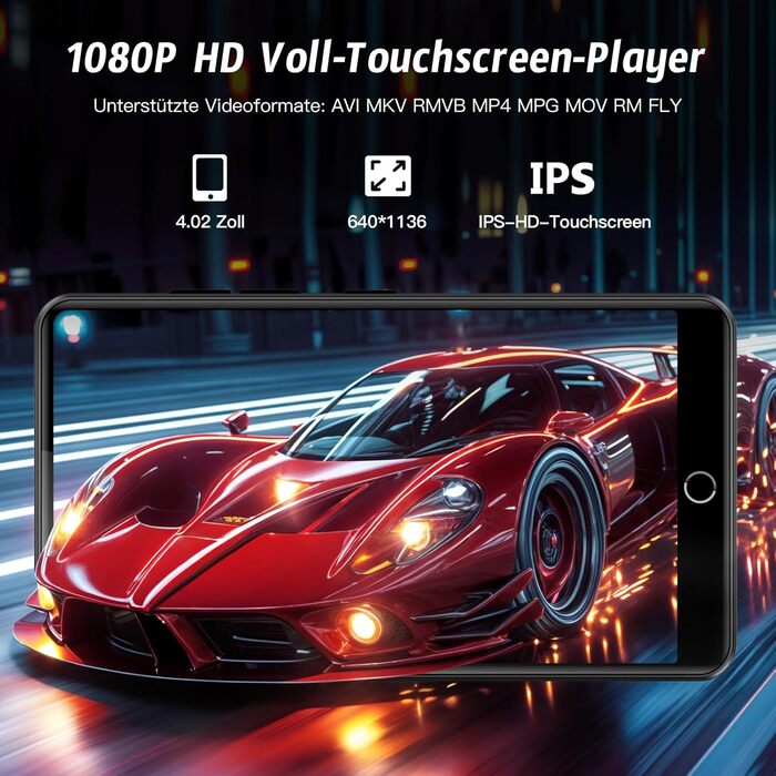 MP3 плеєр 32GB з Bluetooth та WiFi, Android 13, 4.02