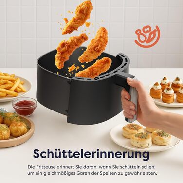 Фритюрниця без олії Ciarra CBAWAF1A AirFryer XL 5л, 1500W, 8 програм, 80-200°C, RapidAir, Touchscreen, Чорний