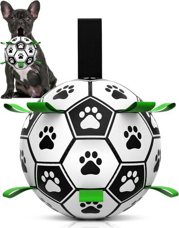 Interactive Dog Toy, Football with Gripping Flanges, Durable Dog Balls for Small and Medium Breeds, Water Toy, Suitable for Indoor and Outdoor Use