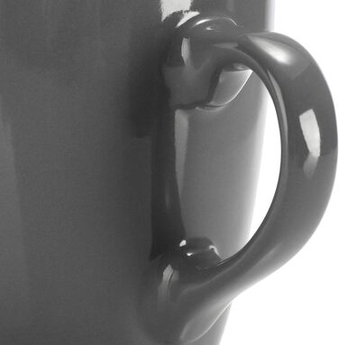 Набір керамічних чашок Com-Four® 6 шт. 350 мл - чайник для гарячих та холодних напоїв, сучасний дизайн, блакитно-зелено-сірий, з ручкою