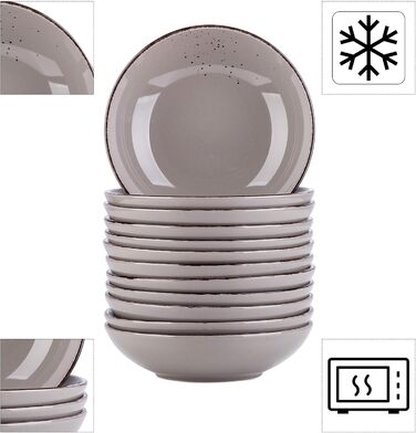 Набір посуду Vancasso NAVIA, 16 предметів, кераміка, для 4 осіб, оранжевий (12 предметів, Navia-2)