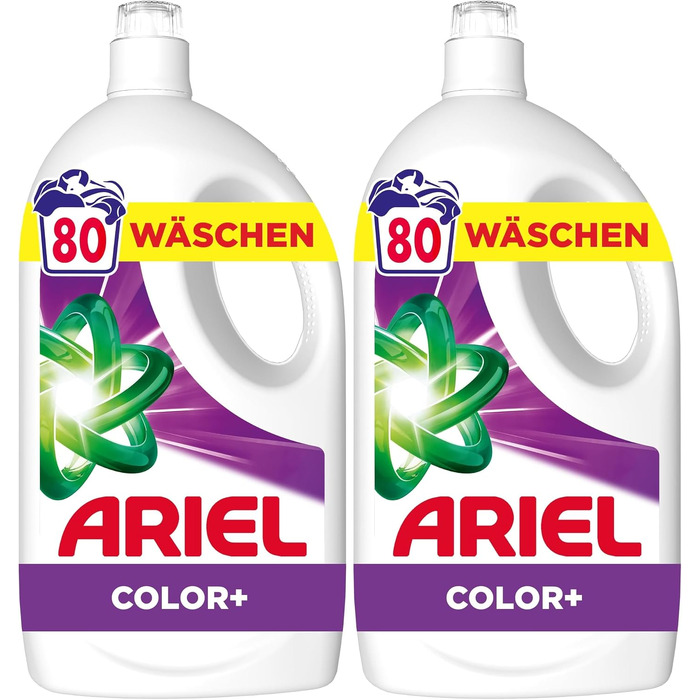 Рідкий пральний засіб Ariel Color+ для кольорових речей, 3.6 л (набір 2 шт), 80 прань