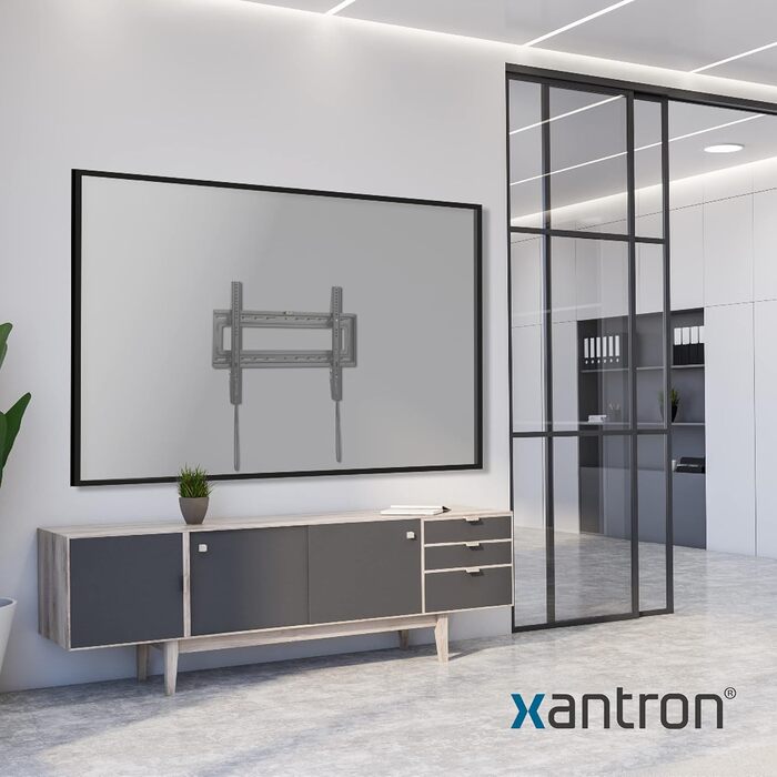 Кронштейн для телевізора Xantron STRONGLINE похилий 37-75 дюймів VESA 100x100 до 600x400, до 75 кг, плоский, з монтажним комплектом