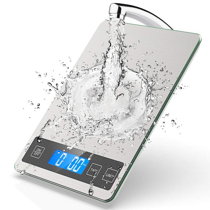 Кухонні ваги NBPOWER Digital 10 кг, електронні ваги з нержавіючої сталі, точність 1 г, сірий/сріблястий колір