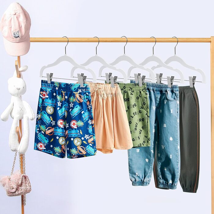 Вішалки для одягу: спідниці, штани, блузки, піджаки, сорочки, легінси. 360° обертання, рожевий колір, набір з 10 шт.