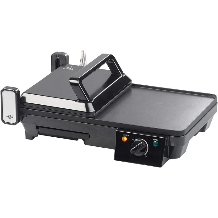 Rosenstein & Söhne 2-in-1 Electric Table Grill with Contact Grill & Grill Plate - 2000W