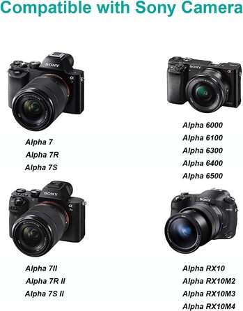 Зарядний пристрій для акумулятора NP-FW50 Hisewen Dual - сумісний з Sony ZV-E10, A6000, A6100, A6300, A6400, A6500, A7, A7 II, A7S, A7S II, A7R, A7R II, NEX-7, NEX-6