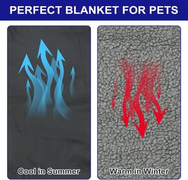 Килимок для собак Outdoor: Водостійкий, 100x70 см, миється. Підходить для подорожей, кемпінгу. З сумкою та пристроєм для видалення шерсті. Для собак та котів. Теплий килимок/ліжко. Велика подорожня ковдра (Чорний, Вовна)