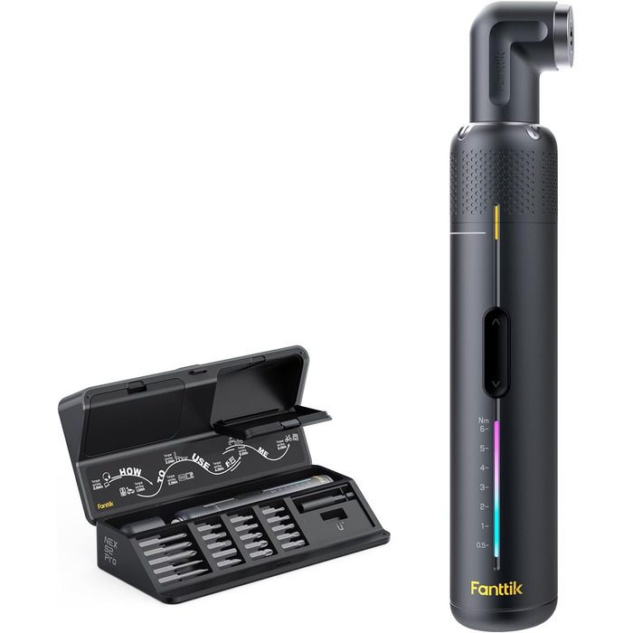 Fanttik S2 Pro: Акумуляторний шуруповерт 3.7V з набором біт, 7 рівнів крутного моменту, для меблів та ремонту