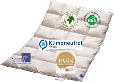 Ковдра Vitaschlaf Bio-Luxe-KBA W6 Extra Warm 100% гусячий пух, органічна, німецька якість, Downpass, 135x200 см
