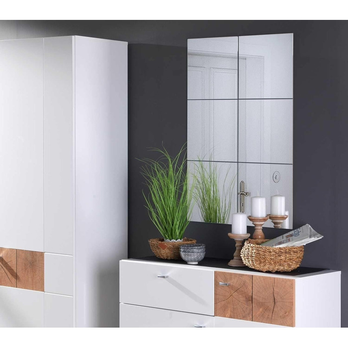 Дзеркальні плитки для стін: набір з 4 шт, скло, 30x30 см, самоклеючі