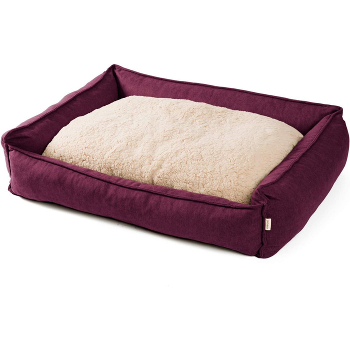 JAMAXX Premium Orthopedic Dog Bed - Memory Foam, Washable, Reversible Cushion, Water-Repellent / Dog Basket, Soft Velvety Sofa Fabric Dog Cushion, Dog Basket, PDB2002 (L) 120x90 (L 120 x W 90 x H 22 cm, purple)
