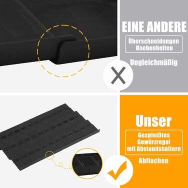 Організатор для спецій Famhap, 24 шт. - полиці для спецій у ящик, чорний