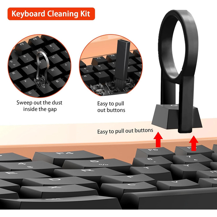 Набір для чищення 20-в-1 для AirPods, ноутбуків, телефонів, клавіатур – Професійний набір для чищення екранів з мікрофіброю, щітками, USB-щільочкою (Critin-20-in-1 black)