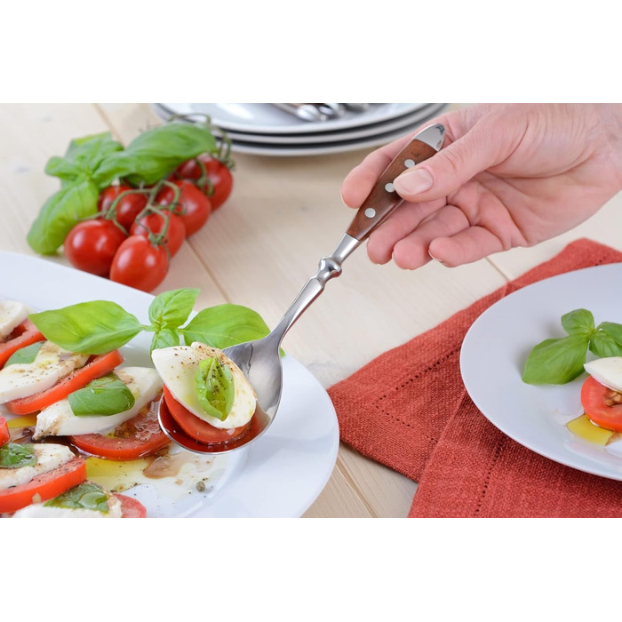 GRÄWE Cutlery Set, Nuremberg, 72-piece, 12 persons, stainless steel, brown handle, rustic, heavy quality, dishwasher-safe, hand-polished. 72-piece | 12 persons