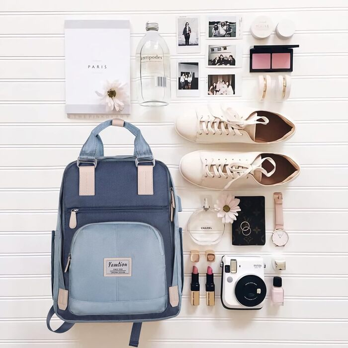 Жіночий рюкзак YAMTION для підлітка, 15.6 дюймів, з відділенням для ноутбука та USB-портом, для школи, університету, подорожей, роботи, офісу, бежевий