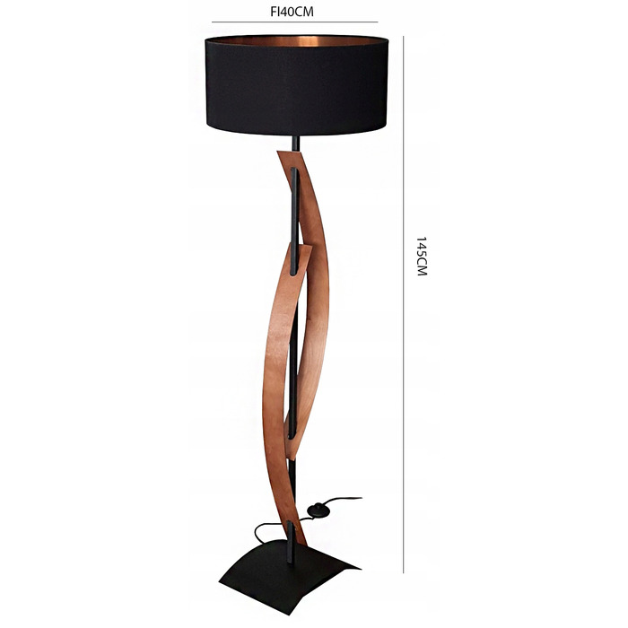 Підлоговий торшер Adex, чорний матовий, E27 60 Вт, 145 см