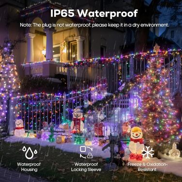 LED гірлянда 10м, 100 LED, тепле біле світло, для дому та саду, святкова прикраса, 8 режимів, таймер, вологостійка