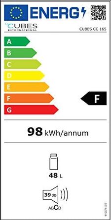 °CUBES Mini Холодильник Original Червоний (48L) з скляними дверцятами, тихий та енергоефективний - Ідеально для офісу, вечірок та геймінгу. Холодильник для напоїв (Coca-Cola Classic)