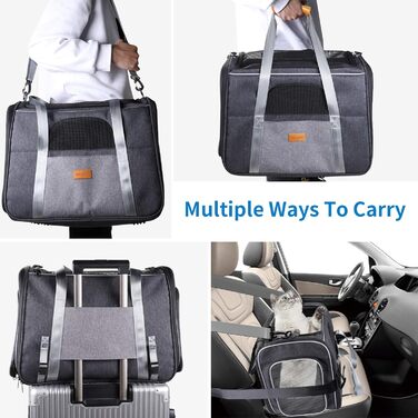 Транспортна переноска для собак, сіра, розмір L (47 x 32 x 36 см)