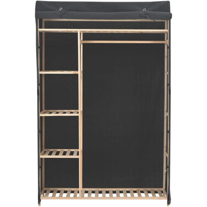 Тканинна шафа для одягу vidaXL, сіра, 110x40x170 см, для спальні та вітальні