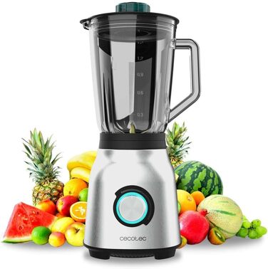 Cecotec Power Black Titanium 1300Max Stand Mixer - 1300W, 1.5L, 2 Speeds, Titanium Blades, Pulse Function, Ice Crusher