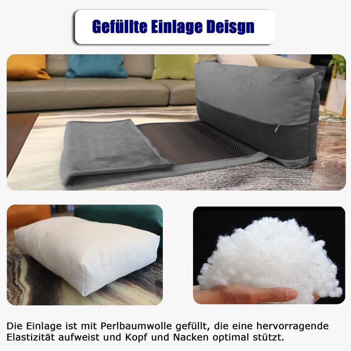 Ergonomic Headrest Pillow for Lounge Chairs and Recliners, Non-Slip Side Sleeper Support Pillow Made of Memory Foam, Neck and Head Bath Pillow with Bag, Travel Pillow for Neck and Shoulder Pain