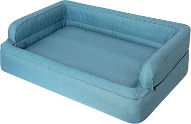Dog bed, pet furniture, cat bed, removable cover, dog basket, dog cushion, dog lounger, sleeping places, dog sofa, XL: 96x62 cm (S: 78x47 cm, Blue)