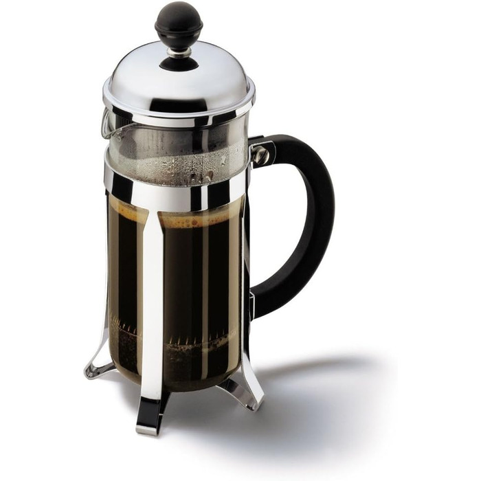 Френч-прес Bodum Chambord 1 л глянцевий + набір склянок Pavina 6 шт подвійні стінки 0,35 л