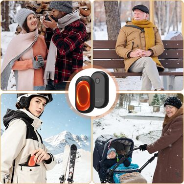 Електричні грілки для рук HOAMZ (2 шт.) з магнітом, безпечні та надійні. 3 режими нагріву до 55°C, швидкий нагрів за 3 секунди, компактні, ідеальні для рукавичок, подарунок для чоловіків та жінок