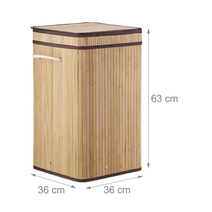 Relaxdays Foldable Bamboo Laundry Basket