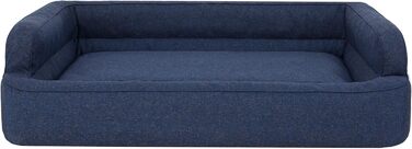 Ліжко для собак та котів, м'яке, знімний чохол, корзина, лежанка, собаче ліжко, ліжко для тварин, Navy Blue, розмір XXL (117x79 см)