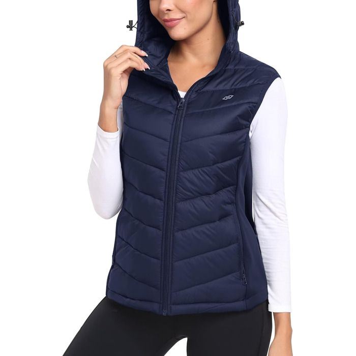 Легка жіноча жилетка MoFiz з пуху, без рукавів, для активного відпочинку, туризму та подорожей (Блакитна, L)