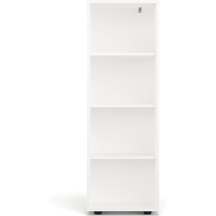 Білий книжковий стелаж KOMTO Regal 80 см, 3 полиці, регульовані полиці, підлоговий, 80x90x24 см, для зберігання книг і декору