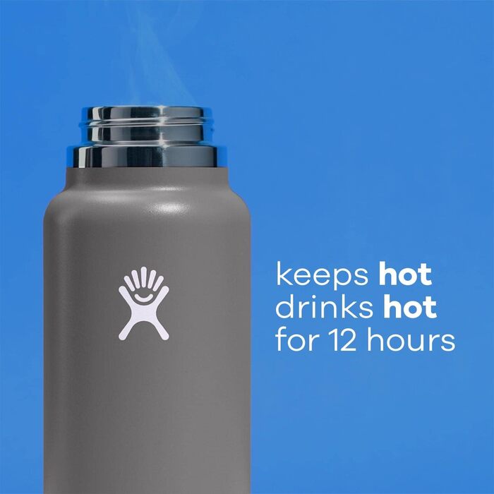 HYDRO FLASK - 1180ml (40oz) Water Bottle - Insulated Stainless Steel Water Bottle - Sports Bottle with Leak-Proof Flex Cap Lid & Strap - Dishwasher Safe Thermos Bottle - Wide Mouth Opening - (Snapper, 591 ml)