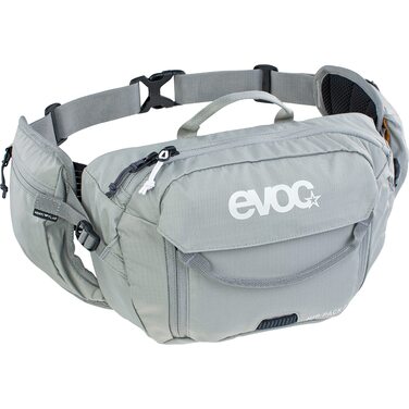 EVOC HIP Pack 3л - поясна сумка, нагрудна сумка, поясний мішечок (3л об'єм, система Airflow Contact, регульований поясний ремінь, система Venti Flap) (Стейнграу, з питною камерою)