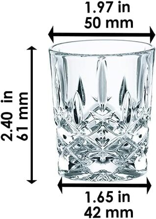 Nachtmann 4-Piece Shot Glass Set, 55 ml, Noblesse, 100694, Crystal Glass Shot Glasses, Liquor Glasses Dishwasher Safe