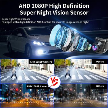 Автомобільна HD 1080P камера заднього виду OBEST з 4.3'' монітором, нічне бачення, водонепроникна IP69, комплект для автобуса, фургона, вантажівки, кемпера, причепа