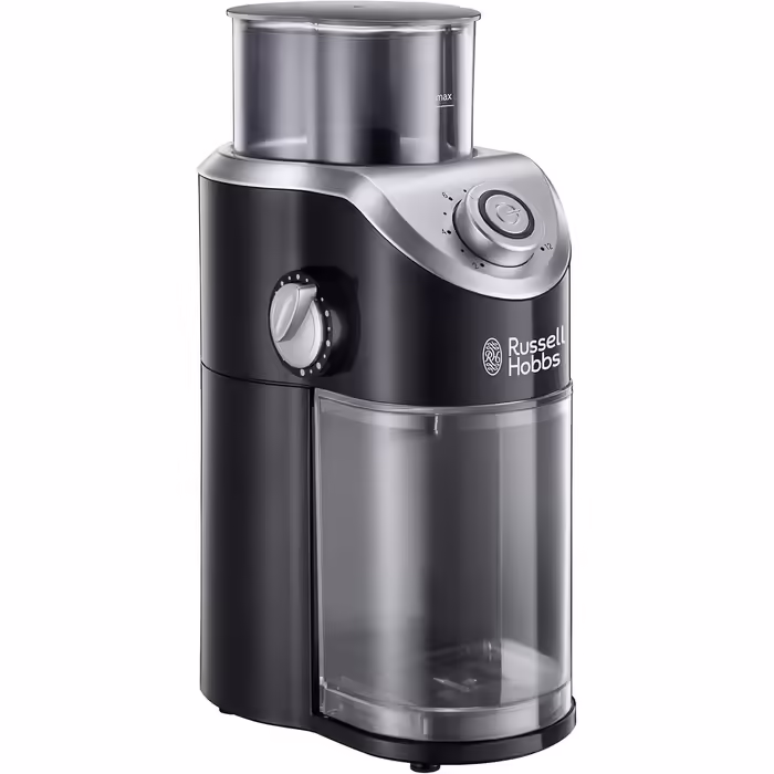 Russell Hobbs Coffee Grinder [Electric with Burr Grinder] Classics (variable grind settings from powder fine to coarse for coffee beans, nuts, spices, grains, 100g capacity) 23120-56, Black
