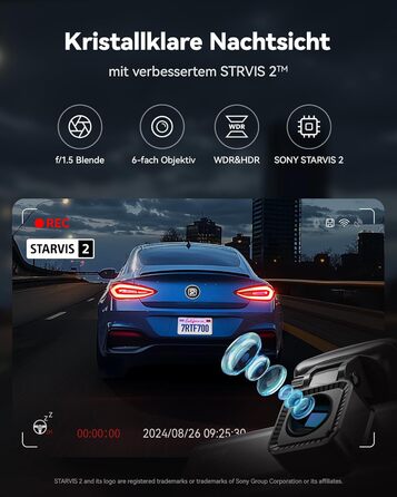 Відеореєстратор REDTIGER F7N Pro 4K, Dual (перед + зад), STARVIS, 64GB, WiFi, GPS, IPS 3.18
