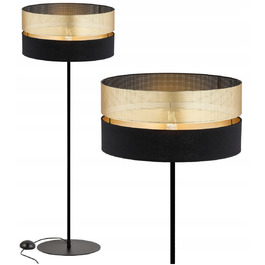 Підлогова лампа Elko-Lighting Dual E27 60 Вт, чорний та золотий
