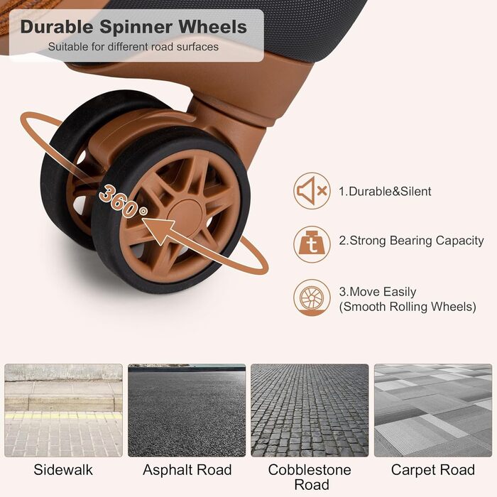 Валіза KONO з ABS пластику, ручна, з TSA замком, 75x48x29 см, набір 4 шт. (білий/чорний)