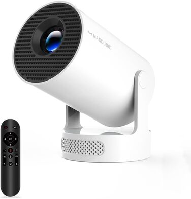 Magcubic Mini Beamer: Портативний проєктор 4K FHD 1080P з Android 11, WiFi 6, Bluetooth 5.4, автотрапецеїдною корекцією та 180° обертанням, вбудований 5W динамік та ручне фокусування