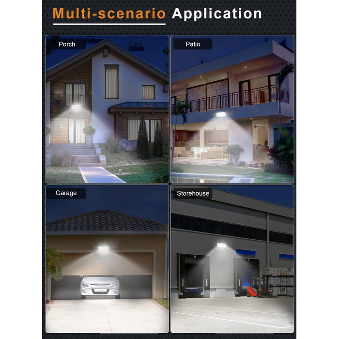 Ankishi LED Floodlight Outdoor, IP65 Waterproof, Super Bright 6500K Cool White Outdoor Light 30000LM Outdoor Floodlight Spotlight for Sports Field, Garage, Garden, Backyard (Cool White, 4 PACK 200W)