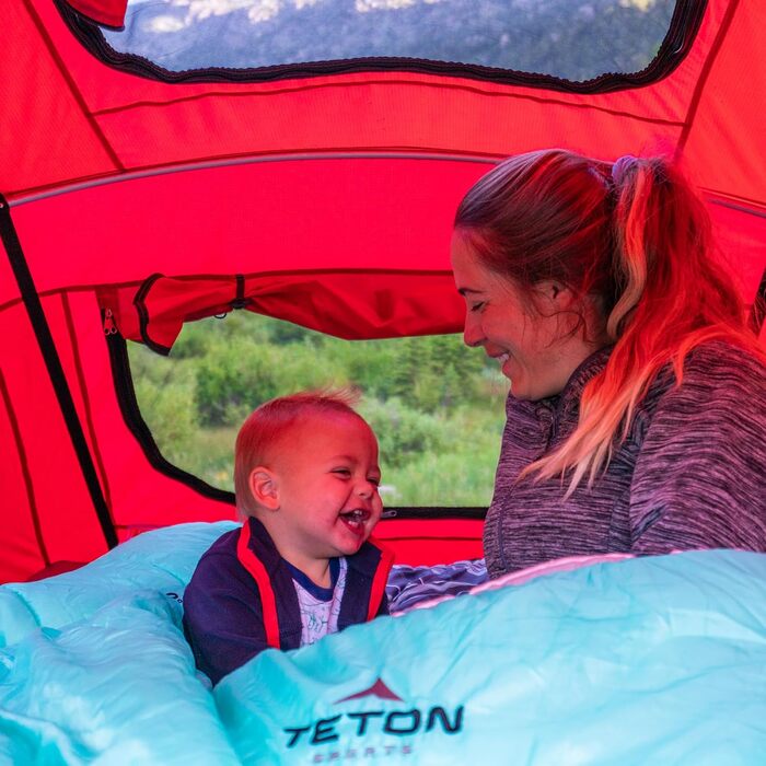 Сплячий мішок TETON Sports Mammoth Queen-Size Double для кемпінгу - теплий та зручний, 0°F (teal taffeta)