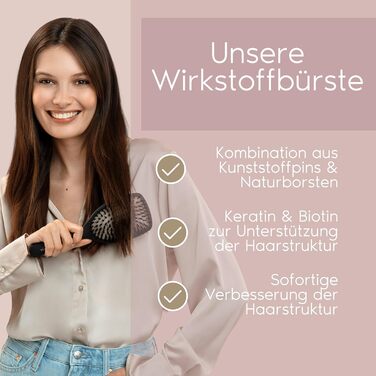 Щітка для волосся PARSA Beauty Professional з кератином та біотином - для гладкого та доглянутого волосся. Підходить для кучерявого та довгого волосся.