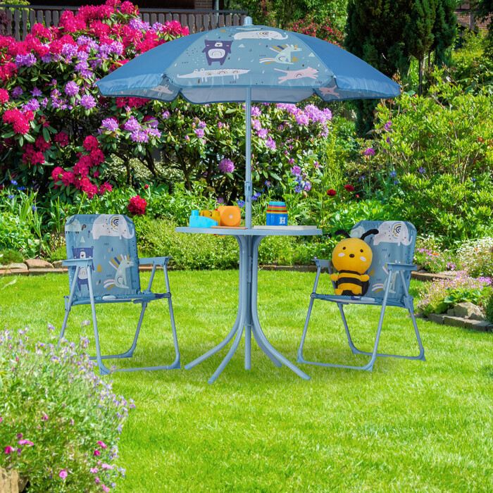 Relaxdays Camping Kids' Seating Set with Umbrella