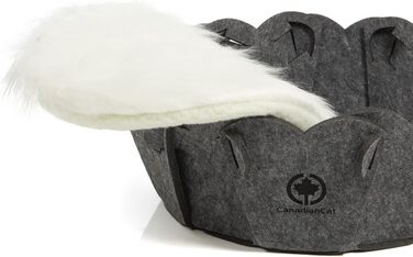 Кігтеточка-корзина для котів, кругла, сіра, Ø 42 см, з подушкою, CanadianCat