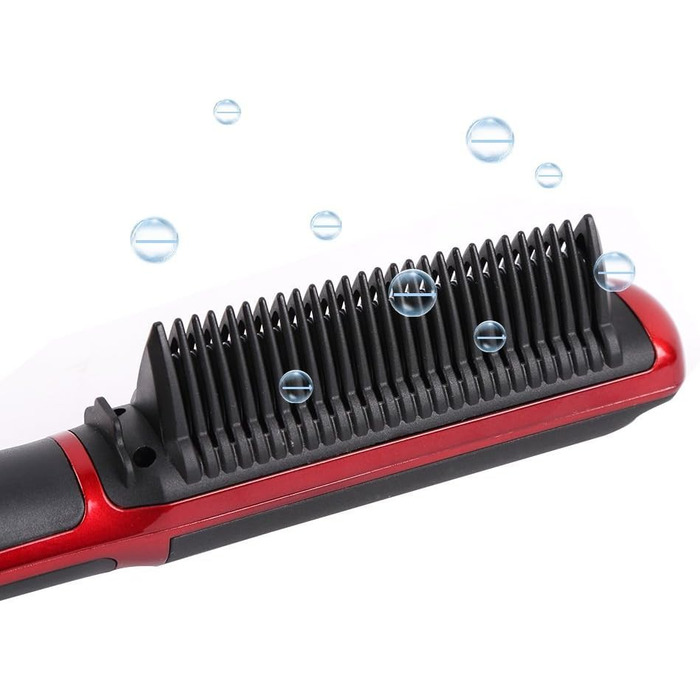 Випрямляч для волосся Pro-Ion: щітка для випрямлення волосся, анти-опік, стилінг (червоний)