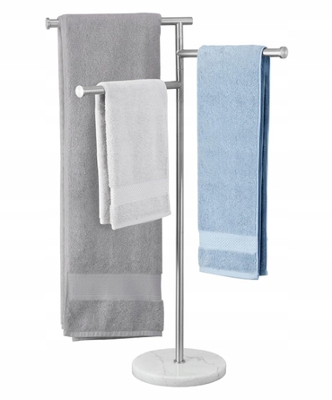 Підлоговий вішак для рушників у ванну кімнату з мармуровою основою, 102 см